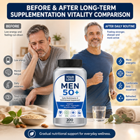 ODM ODM Multivitamines et Multiminéraux pour Hommes 50+ Comprimés Quotidiens Soutien Cœur Cerveau Vision Muscles Supplément Minéral Avancé pour Adultes