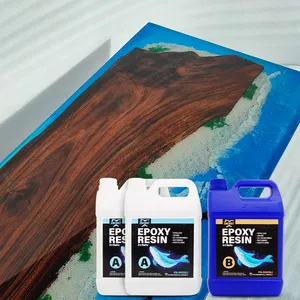 EPOXY राल क्रिस्टल स्पष्ट 5L कास्टिंग राल कला राल मीका वर्णक पाउडर नदी टेबल लाइव बढ़त टेबल 2:1