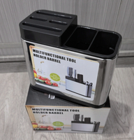 Organisateur de couverts moderne multifonction en acier inoxydable, support métallique pour cuillères, fourchettes et couteaux de cuisine