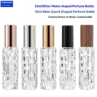 Flacon de parfum en forme de courge amère, flacon pulvérisateur de 10 ml, en verre rechargeable, modèle haut de gamme C008, emballage scellé en plastique