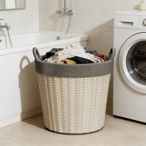 Collapsible Laundry <b>Basket</b> Round <b>Large</b> Capacity Foldable Clothes Organizer <b>for</b> Bathroom Bedroom <b>Storage</b> - Product Image 1