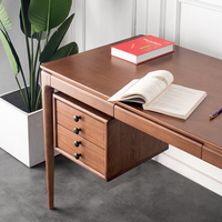 Bureau d'ordinateur en bois massif, table à plateau large, style simple et moderne, bureau de patron, bureau de président