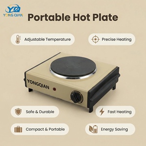 Appareil électronique personnalisé 1000w Plaques chauffantes électriques simples Cuisinière portable avec poignée témoin lumineux - Product Image 4