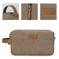 Sac de rangement pour maquillage de beauté en gros, grande capacité, trousse de toilette de voyage pour hommes, pochette zippée en toile, sac cosmétique personnalisé avec logo
