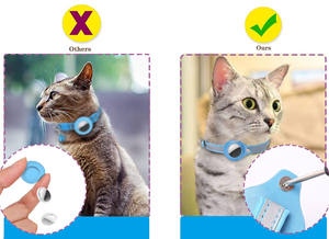 Localizador de mascotas antipérdida Gps <span class=keywords><strong>Collar</strong></span> de gato <span class=keywords><strong>Collar</strong></span> de seguimiento reflectante Cinturón de gato de cuero con hebilla de metal Viene con un localizador - Product Image 4