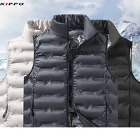 Kippo Luxe unisexe respirant isolé gilet fermeture à glissière graphène auto-chauffant à capuche matelassé sans manches gilet pour l'hiver