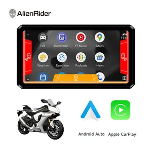 AlienRider M12 Pro Motorcycle CarPlay Navigation Android Auto Dual Recording Dash Cam With 6 Inch Touch Screen 77GHz Radar BSD