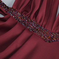 Robe moulante mini sexy à découpes pour femme, élégante, avec strass, sans manches, dos nu, pour cocktail, froncée