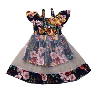 Robe de soirée en satin à bretelles croisées et dentelle, motif floral, pour filles - Vente en gros - Product Image 1