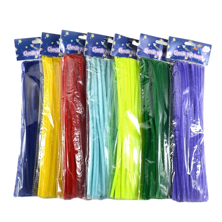 Mixcolor Chenille Stem pipe cleaners 30*0.6cm soft Fuzzy sticks Wire chenille stem for Party Decoration