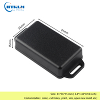 Caja de plástico eléctrica negra pequeña, caja de conexiones de plástico para montaje en pared, caja de Control de Pcb Diy, caja de plástico Abs, 61*36*15mm