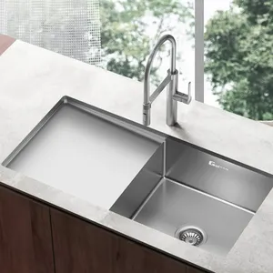 Single Bowl Undermount Stainless Steel Drainboard Kitchen Sink