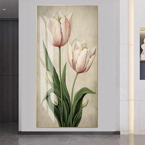 Decorazione della casa Poster arte da parete <span class=keywords><strong>con</strong></span> struttura in metallo fiore tulipano di cristallo di porcellana pittura di arte della parete pittura - Product Image 2