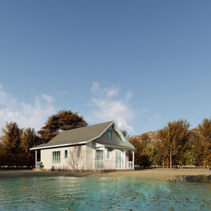 Quacent-casa Modular totalmente ensamblada, Villa pequeña pasiva, casa prefabricada con SIPs, personalizada, acogedora cabaña de troncos con 2 dormitorios - Product Image 1