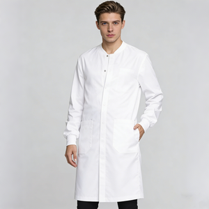 Camice da Laboratorio Medico alla Moda, Uniforme Personalizzata Unisex <span class=keywords><strong>con</strong></span> <span class=keywords><strong>Logo</strong></span> Personalizzato per Uso Ospedaliero - Product Image 2