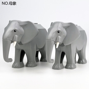 Ciudad Animal Zoo granja MOC bloque de construcción cerdo pollo oveja cocodrilos Panda delfín elefante gorila fruta águila ladrillos Juguetes - Product Image 4