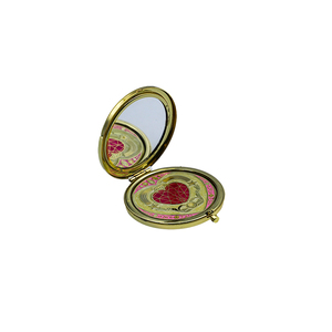 Metallic Custom 3D Shape Hard Enamel Crystal Silk Printing <b>Compact</b> <b>Mirror</b> Small <b>Mirror</b> with Pressure Button - Product Image 1