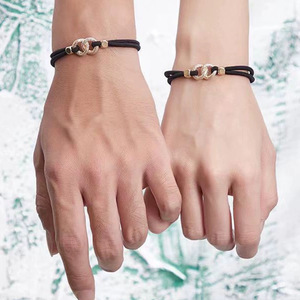 Coletero de doble hebra con anillo de aleación de alta elasticidad, estilo coreano, sencillo y elegante, para mujer, uso casual - Product Image 4