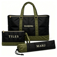 Ensemble de 3 sacs de rangement pour Mahjong, étanches et pliables, en polyester, avec fermeture éclair, grande capacité, pour tuiles de Mahjong américain
