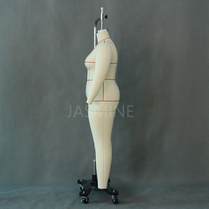 Mannequin professionnel femme en fibre <span class=keywords><strong>de</strong></span> verre taille 1XL <span class=keywords><strong>Jasmine</strong></span>, corps entier réglable, avec base en acier inoxydable sur pied - Product Image 3
