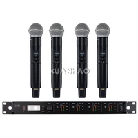 Récepteur numérique diversifié 4 canaux ULXD4Q BETA58A S58 Lavalier compatible avec les émetteurs portables ULXD1
