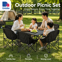 Ensemble de table et de chaises pliantes portables pour l'extérieur, ensemble de meubles de camping pour 4 personnes, pour le jardin, le pique-nique, les voyages