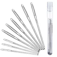 25pcs Large Eye Hand Sewing Needle, Sewing Needles Large Eye, Cross Stitch  Needle, Leather Needles With Wood Needle Case, Embroidery Needle Storage Fo