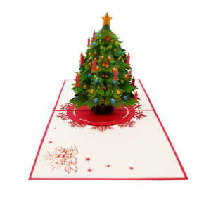 Viet-craft Hanoi <b>Christmas</b> Paper Craft <b>Tree</b> 3D Pop up Card Custom Design Die Cut Artistic Decoration Experienced Supplier - Product Image 4