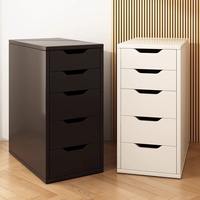 Mesita de Noche Moderna Europea de Madera Maciza con 5 Cajones, Ruedas de Acero Inoxidable, Certificación CARB P2 ISO 9001, para Sala de Estar