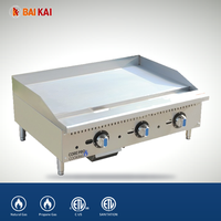 Pemanggang Gas Komersial Stainless Steel Kontrol Manual |   Pemanggang Datar untuk Meja 12-60 Inci