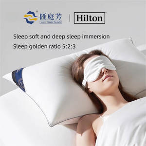Personnalisez l'oreiller de <span class=keywords><strong>plume</strong></span> d'oie blanche d'hôtel oreiller de sommeil d'hôtel 5 étoiles avec la couverture 100% de coton pour le sommeil de lit - Product Image 2