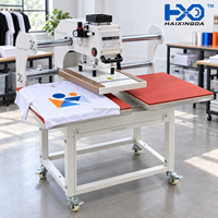 Gemakkelijk te bedienen, betrouwbare pneumatische dubbelstation warmtepersmachine voor het bedrukken van T-shirts, kleding en kledingproductie.