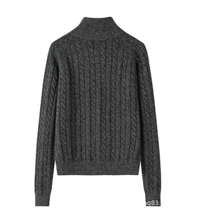 Nouveau cardigan élégant pour femmes, chaud et amincissant, respirant, col roulé, 100% cachemire, fermeture éclair - Product Image 6