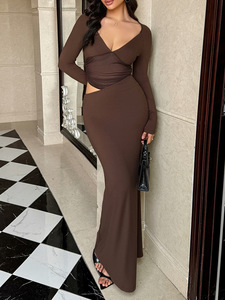 Abito <span class=keywords><strong>Aderente</strong></span> a Maniche Lunghe, Completo da <span class=keywords><strong>Donna</strong></span>, Nuovo Stile Autunno-Inverno 2025 - Product Image 6