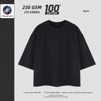 Kaos Oblong Pendek Lengan Pendek Grafis Monyet Batik Custom OEM THREAD VOX 230GSM Katun Jersey Double Yarn Combed, Kerah Bulat Longgar