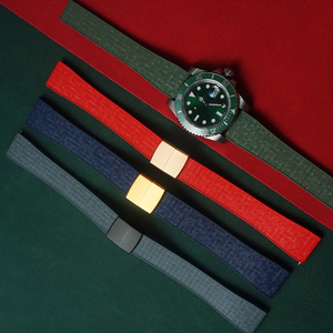 Jettda bán buôn khảm CTS Dây đeo đồng hồ ban nhạc phát hành nhanh chóng 16mm 18mm 19mm 20mm 21mm 22mm 23mm 24mm FKM dây đeo cao su - Product Image 5