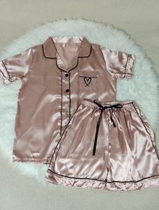 Conjuntos de pijama de satén sedoso para mujer, <span class=keywords><strong>camisa</strong></span> de manga corta, Conjunto de pijama floral de XS-4XL, ropa de dormir suave PJ Loungewear - Product Image 6