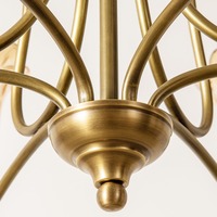 Lámpara de Techo LED Retro Americana de Cobre, de Alta Gama, Estilo Francés, con Cristal Bronceado, 360° de Iluminación, para Sala de Estar, Dormitorio, AC