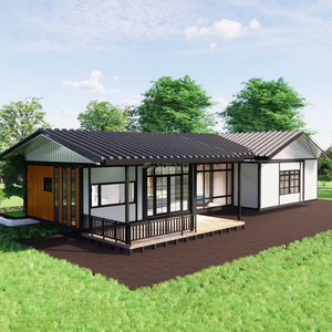 Casa Prefabricada Grande <span class=keywords><strong>de</strong></span> Estilo Vintage con Techo Triangular, Tipo Villa, para Reuniones Familiares, Alojamiento en Contenedor, Casa <span class=keywords><strong>de</strong></span> Verano - Product Image 2