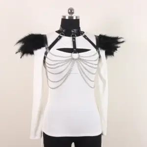 Accesorios para disfraces de Halloween, chales de plumas, estilo gótico oscuro, baile de máscaras, escenario, pasarela, carnaval, fiesta, ropa de baile