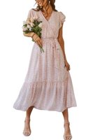 Robe Courte Fleurie à Col Plongeant et Manches Courtes Volantées PASUXI pour Femme – Collection Printemps-Été 2026