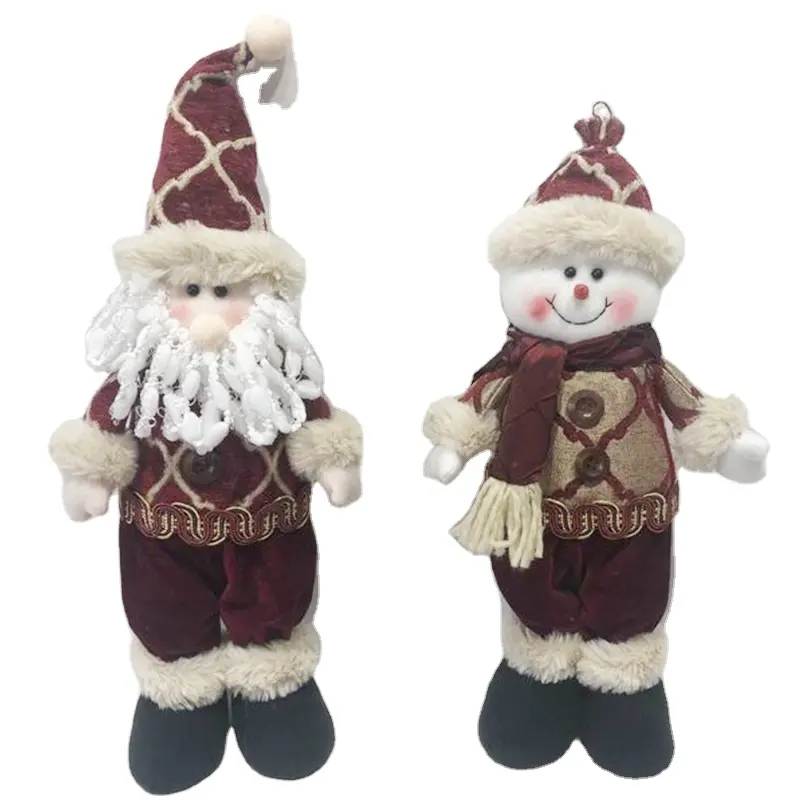 Christmas Decoration Supplies Creative Standing Fabric Material Santa Claus Christmas Dolls