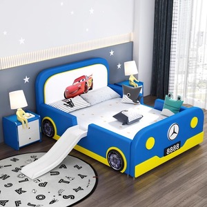 Cama <span class=keywords><strong>de</strong></span> coche para niños <span class=keywords><strong>de</strong></span> dibujos animados con barandilla para dormitorio <span class=keywords><strong>de</strong></span> niños, comedor, sala <span class=keywords><strong>de</strong></span> estar, Hotel, Villa, apartamento hecho <span class=keywords><strong>de</strong></span> <span class=keywords><strong>madera</strong></span> - Product Image 3