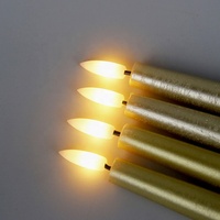 Wohnkultur Gold Echt wachs Flackern Batterie betriebene LED-Konus kerze mit Timer