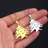 Collier en acier inoxydable personnalisé, carte du Liban, pendentif en cèdre, collier avec drapeau, bijoux ethniques pour hommes et femmes, cadeaux en gros