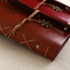 Nhà máy cổ điển retro da máy tính xách tay Tạp Chí <span class=keywords><strong>3D</strong></span> phim hoạt hình in dây thiết kế bìa da trống bên trong trang kinh doanh máy tính xách tay A5 - Product Image 4