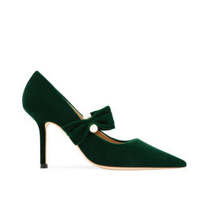 Escarpins à <span class=keywords><strong>talons</strong></span> hauts élégants et sexy pour femmes, sandales, chaussures pour dames élégantes à lanière unique, <span class=keywords><strong>talons</strong></span> aiguilles en daim noir, vente en gros - Product Image 3