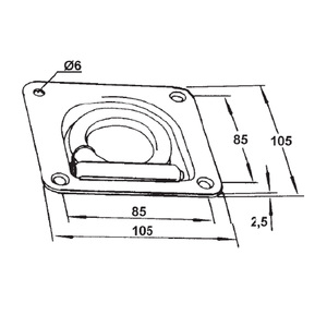 Anneau en D encastré pour attache de remorque, en acier zingué, pour fixation de cordes de chargement de camion - Product Image 4