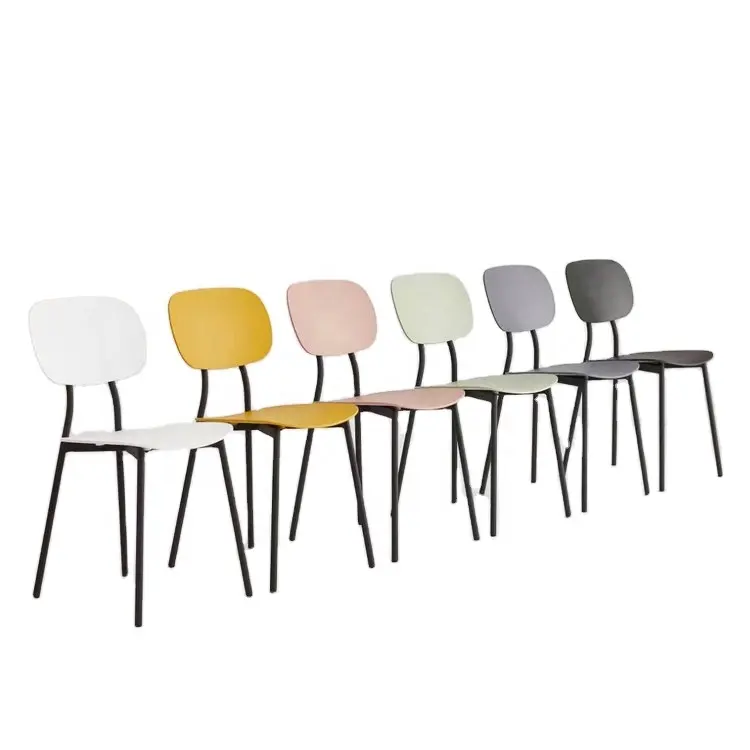 New Design Cafe chair metal leg modern Plastic Dining Chair