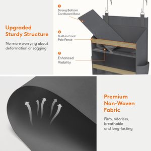 Organisateur suspendu sur porte à 12 compartiments avec fenêtre transparente et poches latérales pour les articles de puériculture - Product Image 5